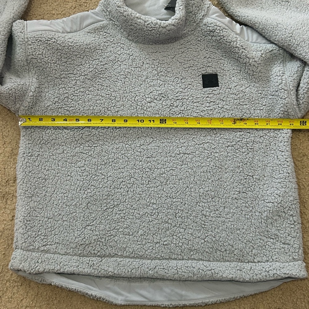 Under Armour Women’s Large Loose Sherpa Fleece Gray Pullover NWT - Picture 6 of 8